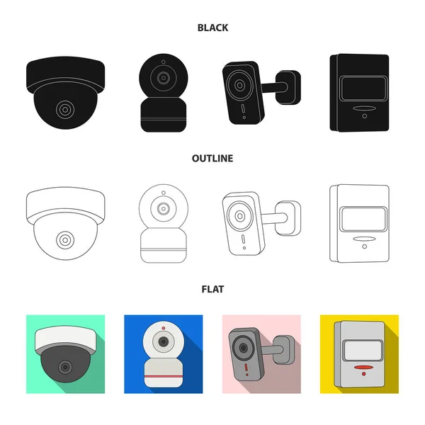 Illustration vectorielle du symbole cctv et de la caméra. Ensemble d'icônes vectorielles cctv et système pour stock . — Image vectorielle