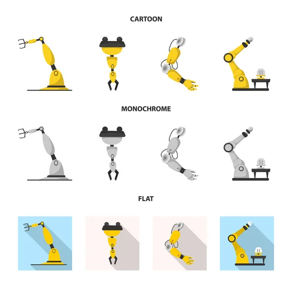 Векторная конструкция робота и иконки завода. Коллекция иконки робота и космического вектора для склада . — стоковый вектор