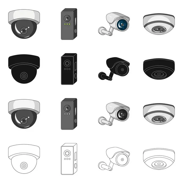 Vector illustration of cctv and camera icon. Collection of cctv and system stock symbol for web. — Stock Vector