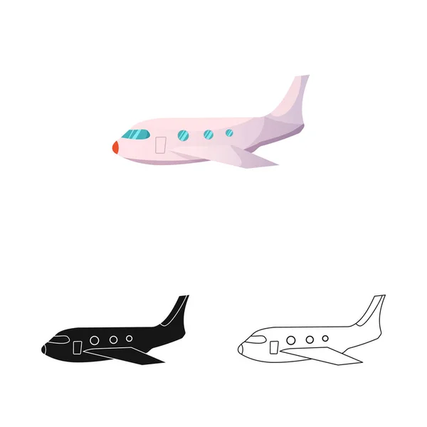 空港と飛行機のアイコンの孤立したオブジェクト。空港と飛行機の株式ベクトル イラスト集. — ストックベクタ