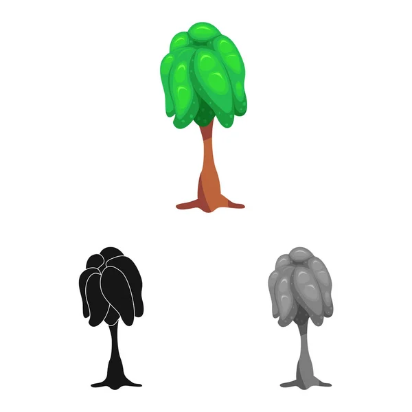 Векторная иллюстрация дерева и символа природы. Коллекция векторных иллюстраций дерева и короны . — стоковый вектор
