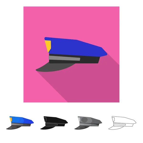 Objeto aislado de la cabeza y la señal de la tapa. Colección de casco y accesorio icono vectorial para stock . — Vector de stock