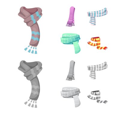 Eşarp ve şal simge vektör Illustration. Eşarp ve aksesuar hisse senedi vektör çizim.