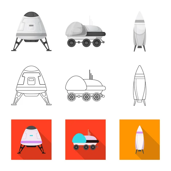 Vektor-Illustration von Mars und Weltraum-Logo. Sammlung von Mars und Planet Stock Vector Illustration. — Stockvektor