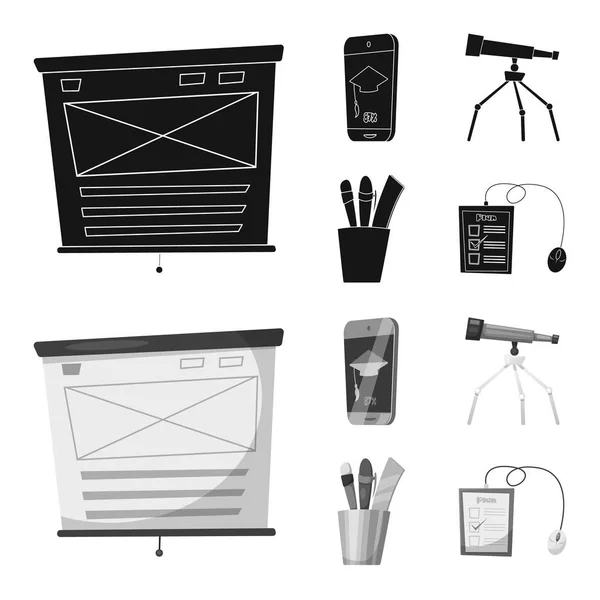 Ilustración vectorial del signo de educación y aprendizaje. Colección de ilustración vectorial de educación y stock escolar . — Archivo Imágenes Vectoriales