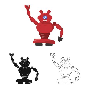 Robot ve fabrika simge vektör tasarımı. Robot ve uzay hisse senedi vektör çizim topluluğu.