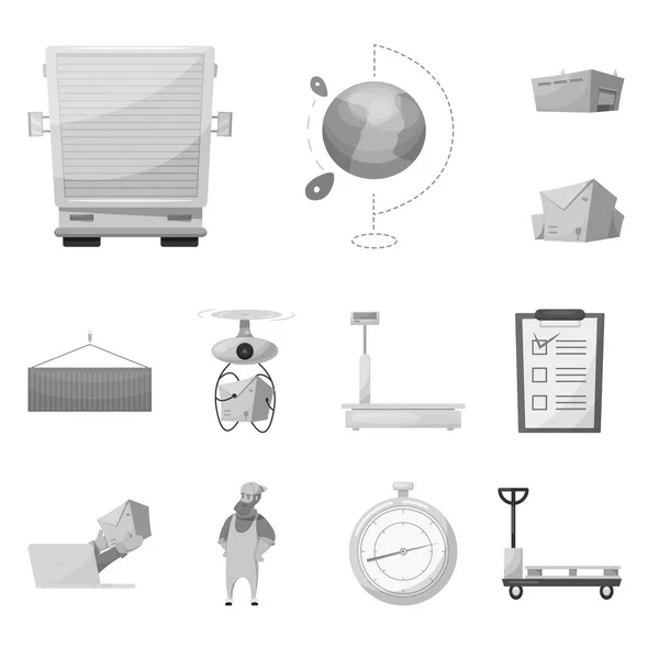 Vector ontwerp van goederen en lading pictogram. Aantal goederen en magazijn voorraad symbool voor web. — Stockvector