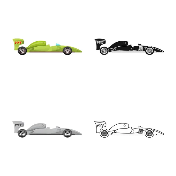 Diseño vectorial del coche y el icono del rally. Colección de coche y la raza símbolo de stock para la web . — Vector de stock