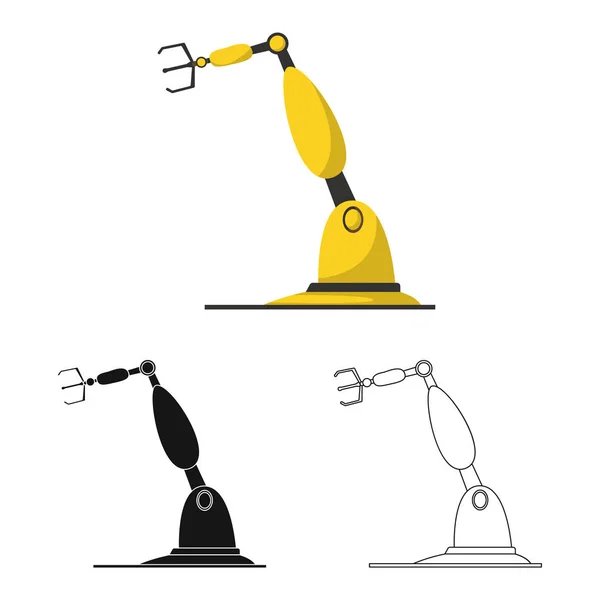 Ilustración vectorial de robot y signo de fábrica. Conjunto de robot y vector espacial icono para stock . — Vector de stock
