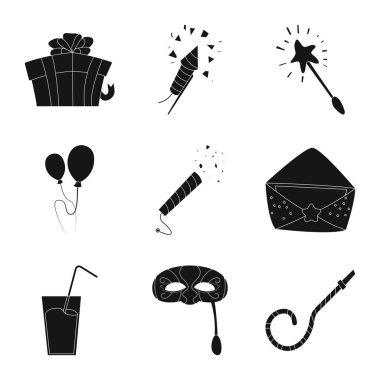 Parti ve Doğum günü simge vektör tasarımı. Parti ve kutlama hisse senedi simgesi için web topluluğu.