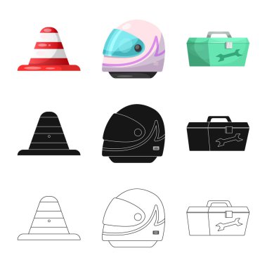 Araba ve ralli sembolü yalıtılmış nesne. Hisse senedi için araba ve yarış vektör simge kümesi.