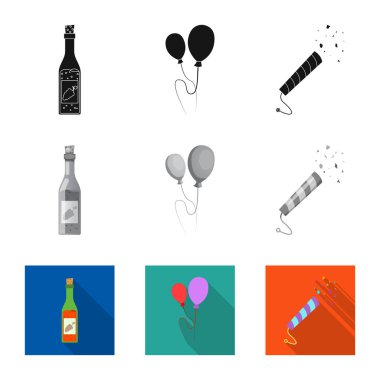 Yalıtılmış nesne parti ve Doğum günü kutsal kişilerin resmi. Hisse senedi için kutlama ve parti vektör simge topluluğu.