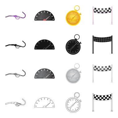 Araba ve ralli simge vektör Illustration. Araba ve yarış hisse senedi vektör çizim topluluğu.