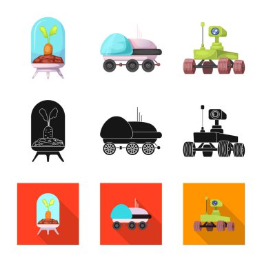 Mars'ın tasarım vektör ve işareti alanı. Mars ve gezegen hisse senedi simgesi web için set.