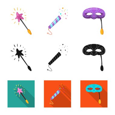 Parti ve Doğum günü simge vektör tasarımı. Parti ve kutlama hisse senedi vektör çizim topluluğu.