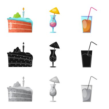 Parti ve Doğum işareti yalıtılmış nesne. Hisse senedi için kutlama ve parti vektör simge kümesi.