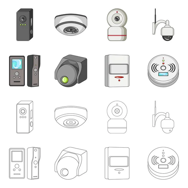Vector illustration of cctv and camera icon. Collection of cctv and system vector icon for stock. — Stock Vector