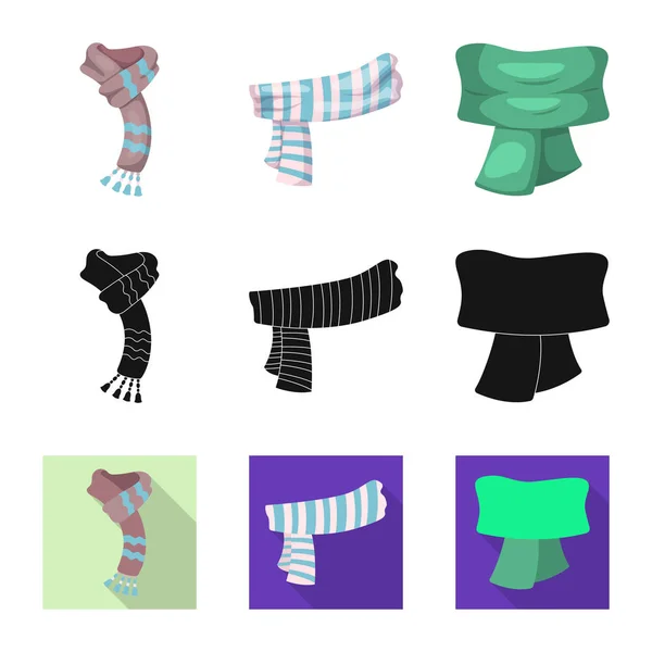 Векторный дизайн шарфа и шали. Коллекция шарфов и аксессуаров . — стоковый вектор
