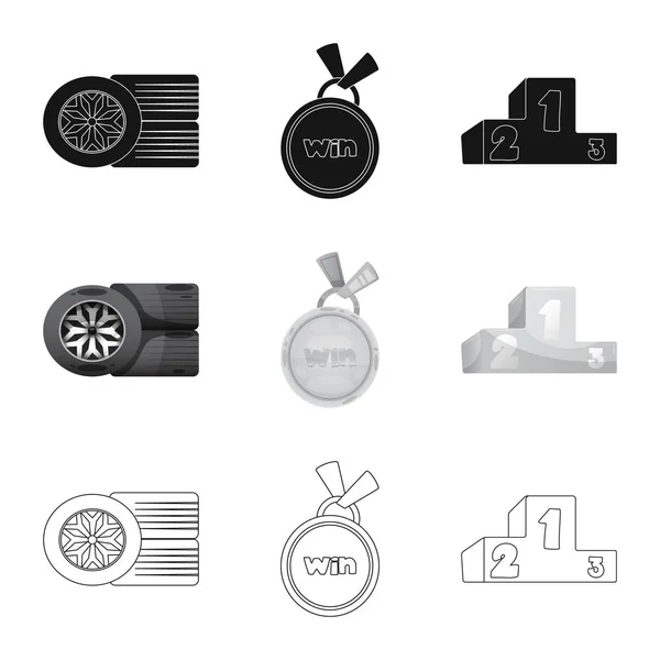 Vector design van de auto en rally logo. Collectie van auto en race voorraad vectorillustratie. — Stockvector