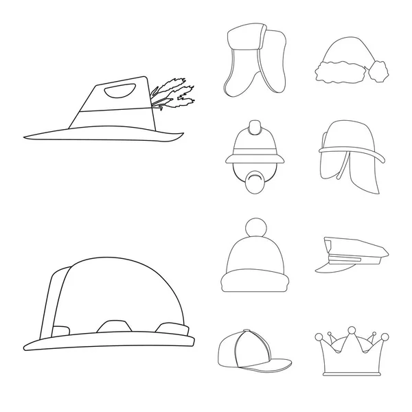 Ilustración vectorial del logotipo de la cabeza y la tapa. Conjunto de casco y el icono del vector de la cabeza para la acción . — Archivo Imágenes Vectoriales