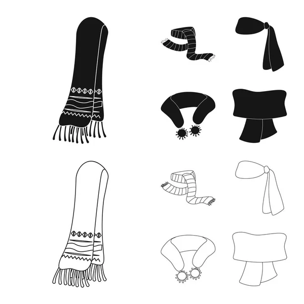 Ilustración vectorial de bufanda y símbolo de chal. Colección de bufanda y accesorio símbolo de stock para la web . — Archivo Imágenes Vectoriales