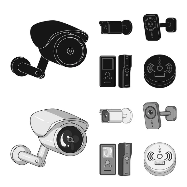 Cctv ve kamera logo vektör Illustration. Cctv ve sistem hisse senedi simgesi için web topluluğu. — Stok Vektör