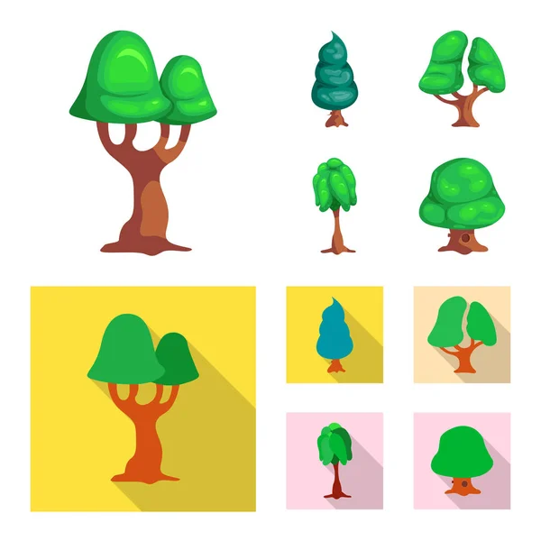 Ilustração vetorial do logotipo da árvore e da natureza. Coleção de árvore e coroa símbolo de estoque para web . — Vetor de Stock