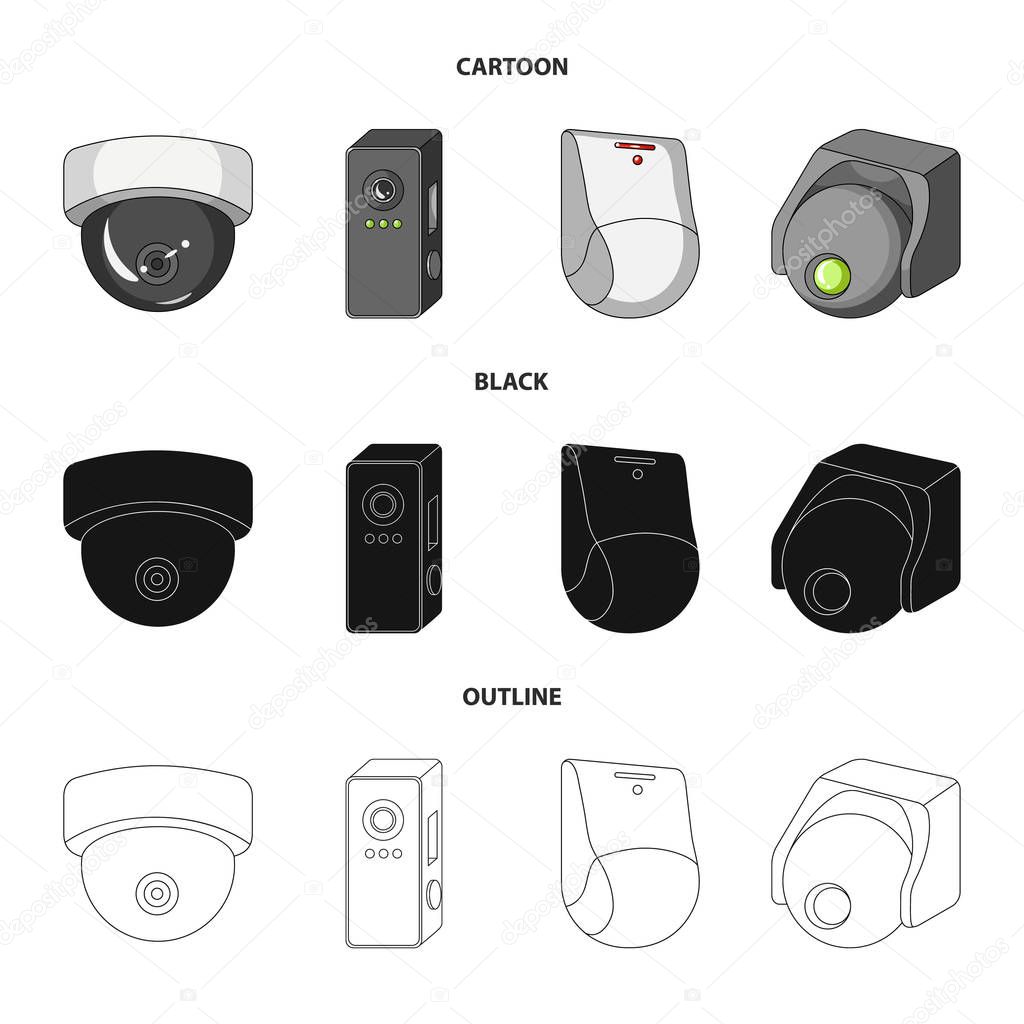 Vector design of cctv and camera icon. Set of cctv and system stock symbol for web.