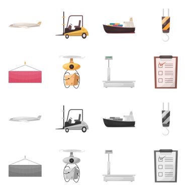 Eşya ve kargo işareti vektör tasarımı. Ürünler ve ambar stok vektör çizim.