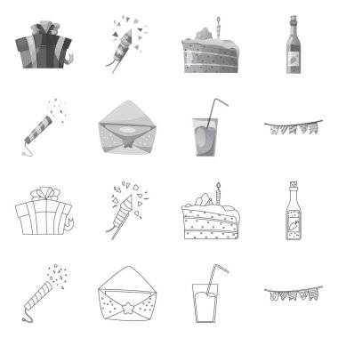 Parti ve Doğum işareti vektör Illustration. Parti ve kutlama hisse senedi vektör çizim seti.