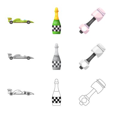 Araba ve ralli simge vektör tasarımı. Araba ve yarış hisse senedi simgesi web için kümesi.