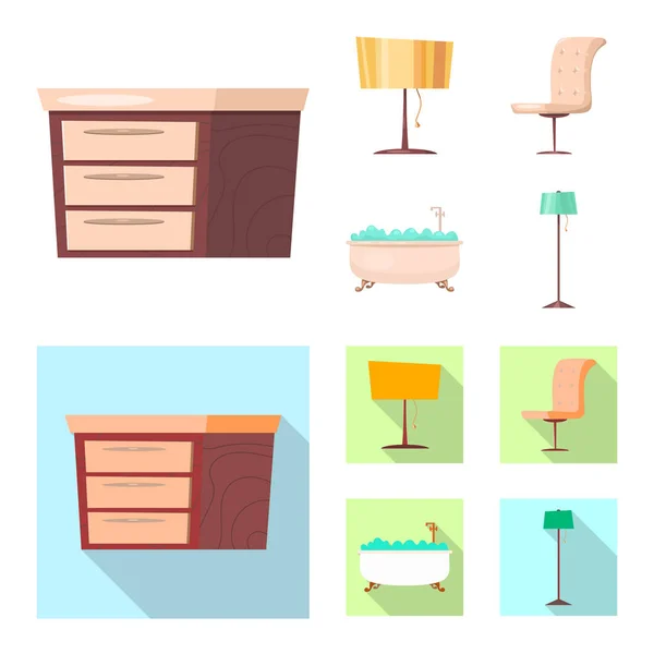 Illustration vectorielle du logo mobilier et appartement. Collection de meubles et icône vectorielle maison pour stock . — Image vectorielle