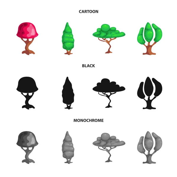 树和自然标志的向量例证。树和皇冠股票矢量图集. — 图库矢量图片