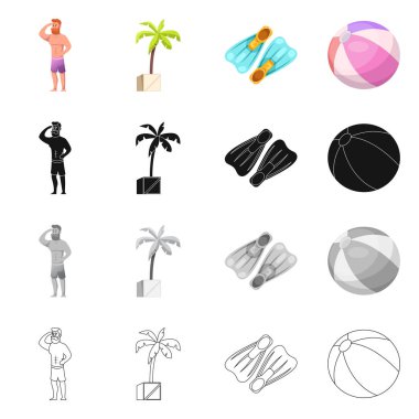 Havuzu ve yüzme işaret illüstrasyon vektör. Havuzu ve etkinlik hisse senedi simgesi için web topluluğu.