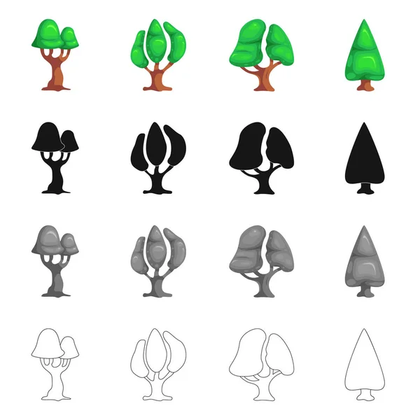 树和自然标志的向量例证。库存树和皇冠矢量图标集. — 图库矢量图片