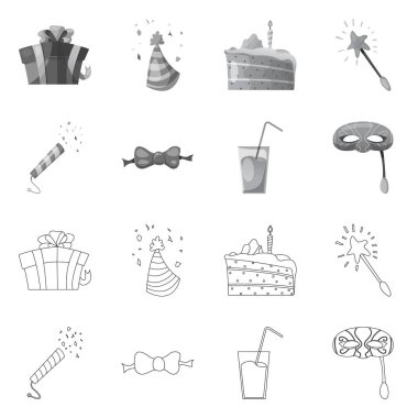 Parti ve Doğum günü sembolü yalıtılmış nesne. Hisse senedi için kutlama ve parti vektör simge topluluğu.