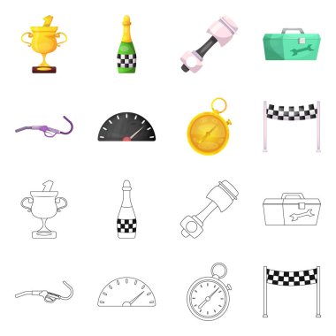 Araba ve ralli logosu yalıtılmış nesne. Araba ve yarış hisse senedi simgesi web için kümesi.