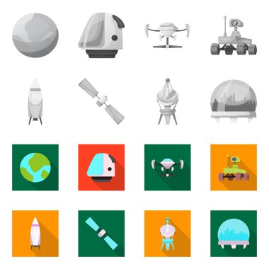 Mars'ın tasarım vektör ve işareti alanı. Mars ve gezegen hisse senedi simgesi için web topluluğu.