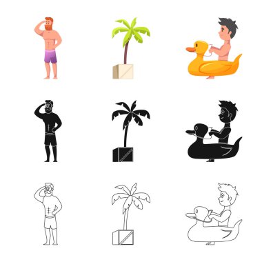 Havuzu ve yüzme işaret illüstrasyon vektör. Havuzu ve etkinlik hisse senedi simgesi için web topluluğu.