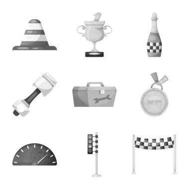 Araba ve ralli sembolü yalıtılmış nesne. Araba ve yarış hisse senedi simgesi web için kümesi.