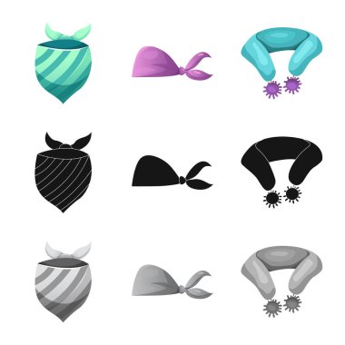 Eşarp ve şal simge vektör Illustration. Web için hisse senedi sembolü eşarp ve aksesuar koleksiyonu.