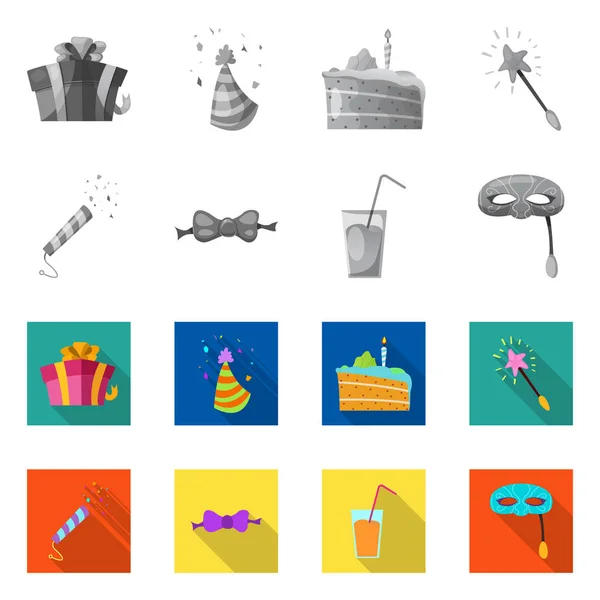 Векторный дизайн логотипа вечеринки и дня рождения. Коллекция праздничных и праздничных фондовых символов для интернета . — стоковый вектор