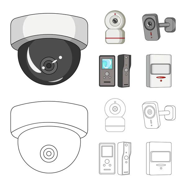 Elkülönített Objektum Cctv Kamera Jele Cctv Rendszer Vektor Ikon Készlet — Stock Vector