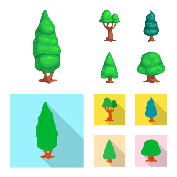 Ilustración vectorial del icono del árbol y la naturaleza. Colección de árbol y corona stock vector ilustración . — Vector de stock