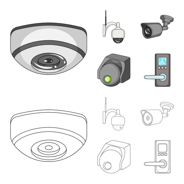 Objeto isolado de cctv e logotipo da câmera. Coleção de cctv e sistema de ilustração vetor estoque . —  Vetores de Stock