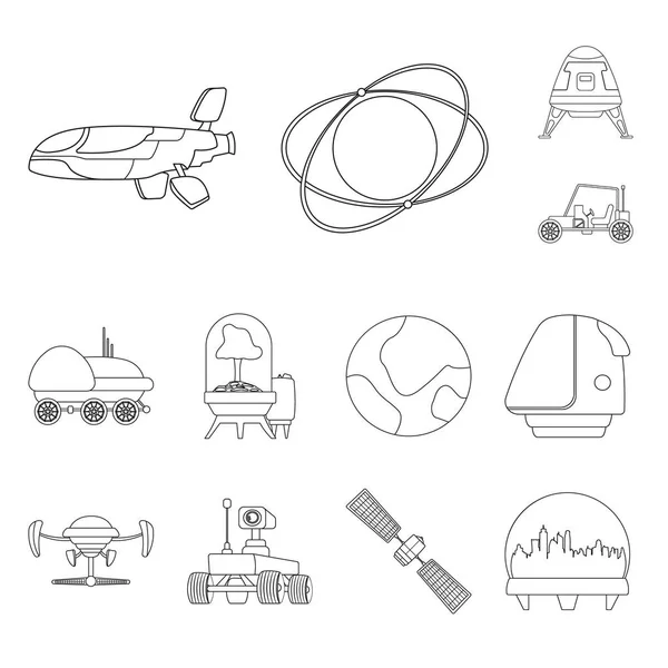 Conception vectorielle de mars et logo de l'espace. Collection de mars et icône de vecteur de planète pour stock . — Image vectorielle