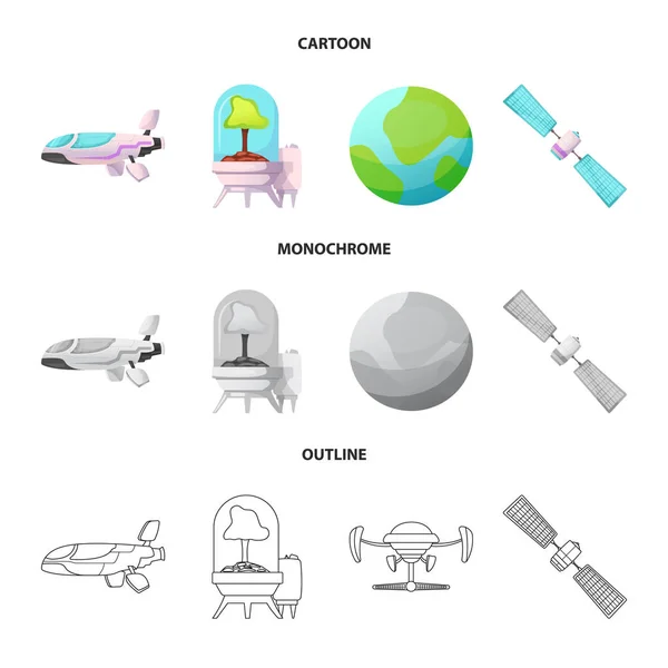 Vektor design av fördärvar och utrymme-logotypen. Samling av mars och planeten lager vektorillustration. — Stock vektor