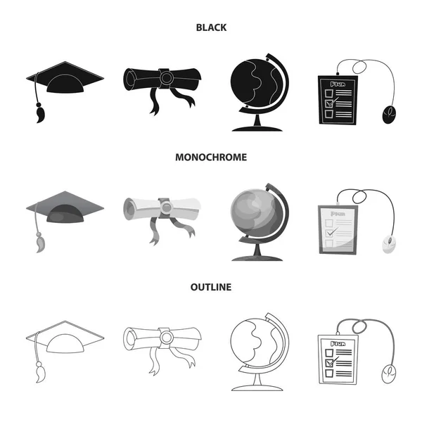 Conception vectorielle du symbole d'éducation et d'apprentissage. Collecte d'illustration vectorielle de l'éducation et du stock scolaire . — Image vectorielle