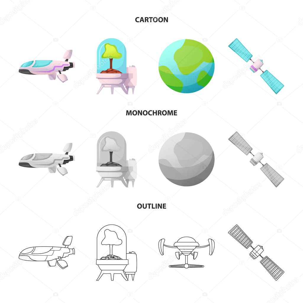 Vector design of mars and space logo. Collection of mars and planet stock vector illustration.