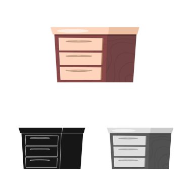 Vektör tasarım mobilya ve daire sembolü. Mobilya ve ev vektör simgesini hissenin koleksiyonu.